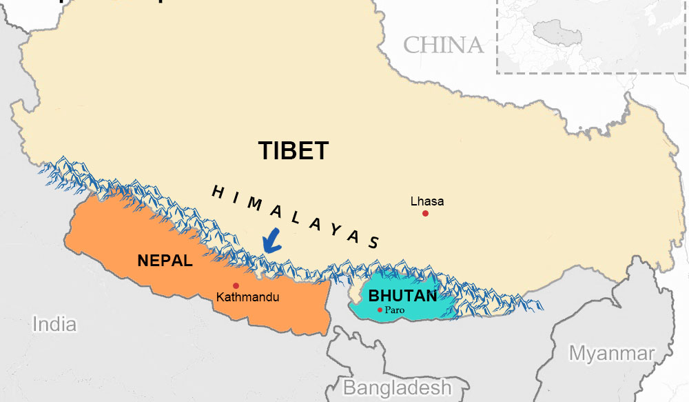 map-of-tibet-nepal-bhutan