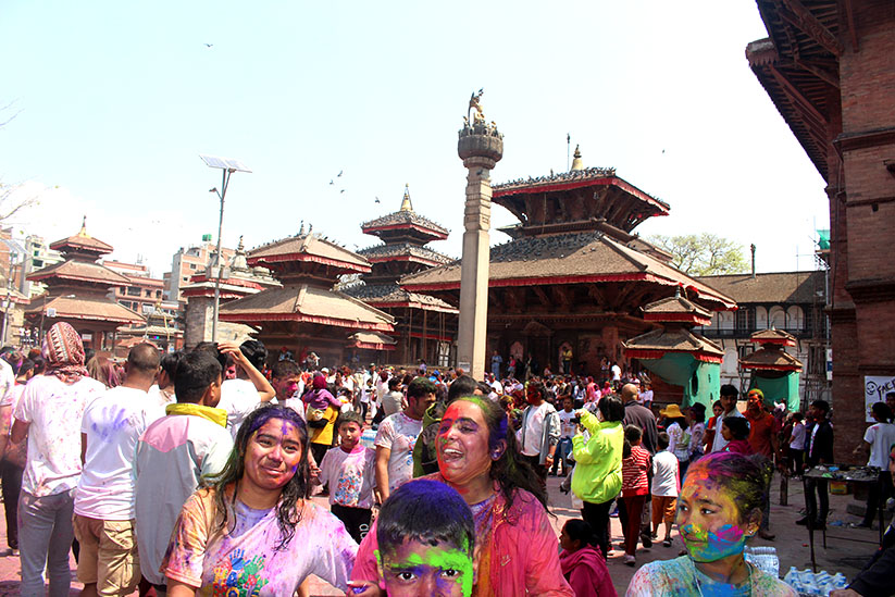 Holi Festival in Basantpur, Kathmandu