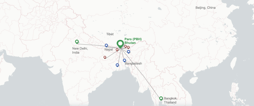 flight to paro bhutan
