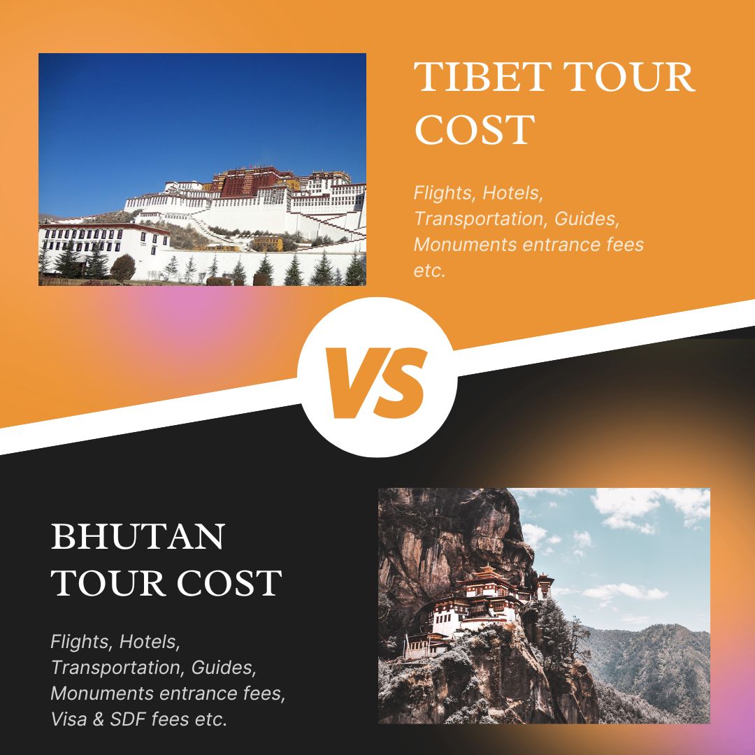 Tour Cost Comparison between Tibet and Bhutan