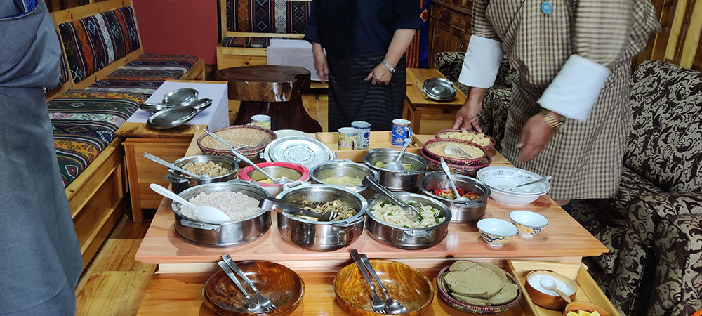 Bhutanese local foods at farmhouse bumthang